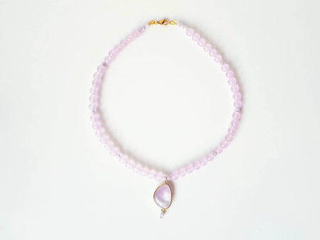 Colier din jad lila cu pandantiv ametist [2]