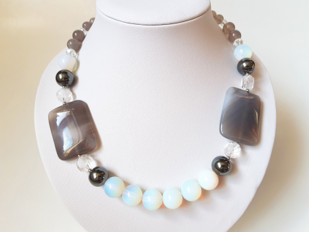 Colier din opalit, agate si hematite [1]