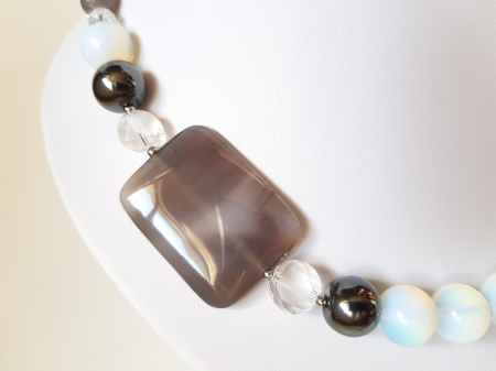 Colier din opalit, agate si hematite [2]