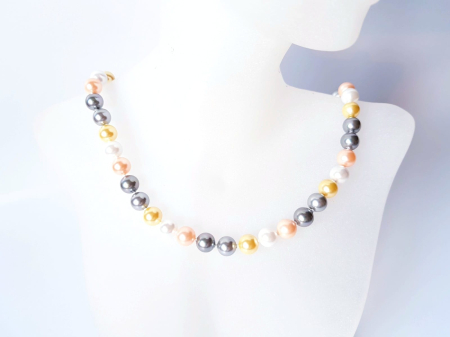 Colier din perle de scoică – 4 culori (alb, roz, gri, galben) [2]