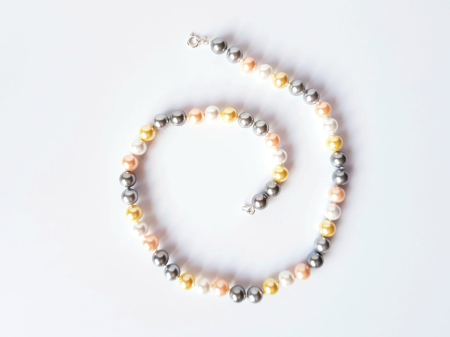 Colier din perle de scoică – 4 culori (alb, roz, gri, galben) [4]
