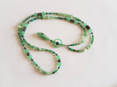 Colier lung cu aventurin, agate si hematite [1]