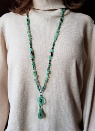 Coliere Handmade Lungi - Colier lung cu aventurin, agate si hematite