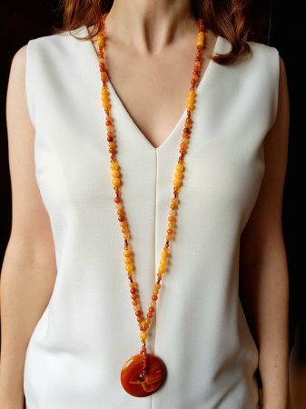 Coliere Handmade Lungi - Colier lung cu jad, agat si hematit auriu