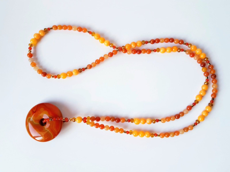 Colier lung cu jad, agat si hematit auriu [5]