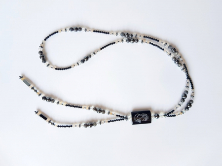 Colier lung cu onix, labradorit, hematit, agate si cristale [3]