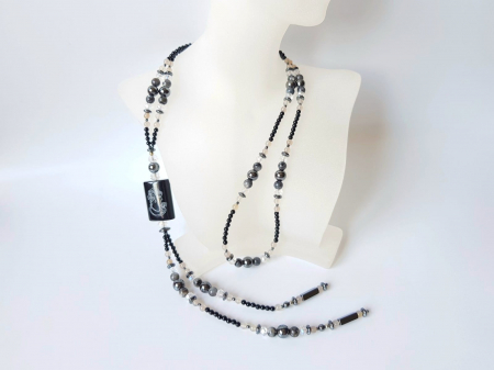 Colier lung cu onix, labradorit, hematit, agate si cristale [1]