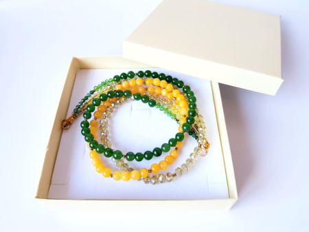 Colier multisir cu jad galben, jad verde si cristale [6]