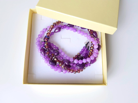 Colier multisir cu jad mov si jad lila [4]