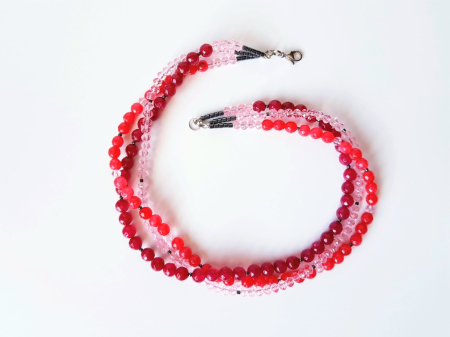 Colier multisir cu jad rosu si agat visiniu [1]