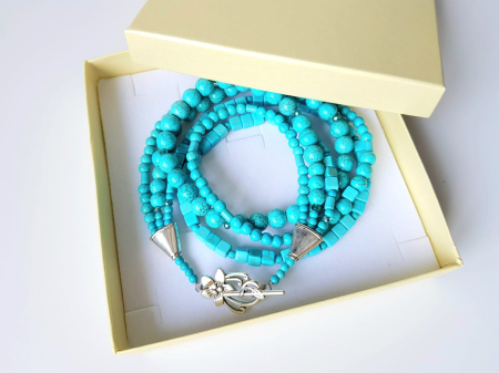 Colier multisir din turcoaz reconstituit [6]