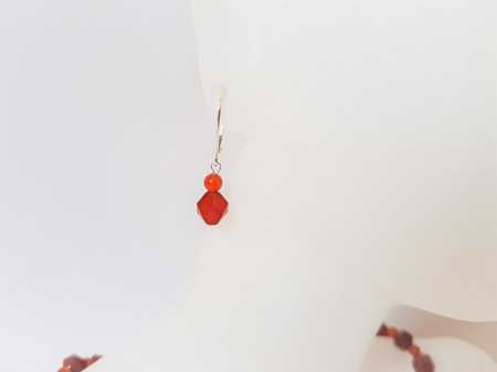 Set colier si cercei clasic cu agate grena [4]