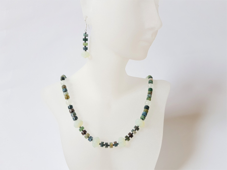 Set colier si cercei cu agate indiene, hematite, jad si cristale [2]