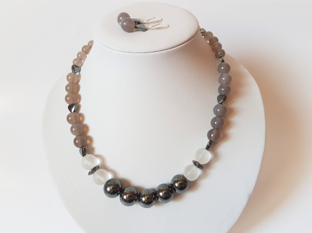 Set colier si cercei cu hematite si agate [1]