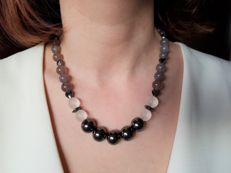 Set colier si cercei cu hematite si agate [6]