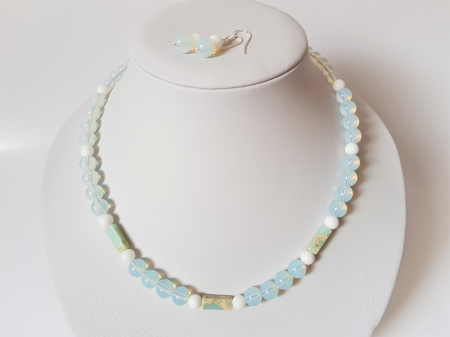 Set colier si cercei cu jasp imperial, agate si opalit [1]