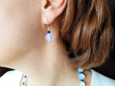 Set colier si cercei cu opalit si lapis lazuli [2]