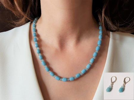 Seturi Handmade - Colier si cercei - Set colier si cercei de angelit