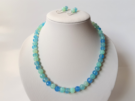 Set colier si cercei de jad bleu [2]