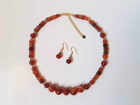 Set colier si cercei de toamna cu agate [4]