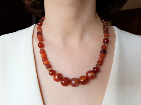 Set colier si cercei de toamna cu agate [5]