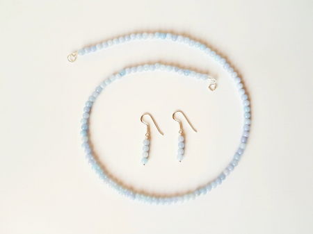 Set colier si cercei din agate bleu [1]