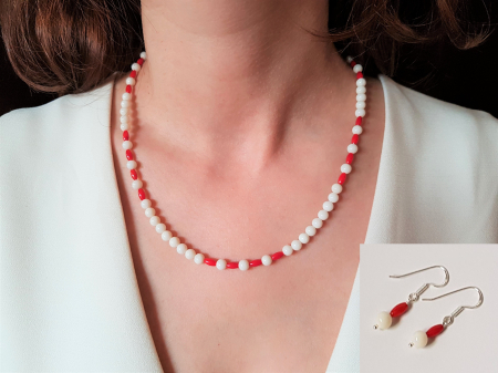 Seturi Handmade - Colier si cercei - Set colier si cercei din coral