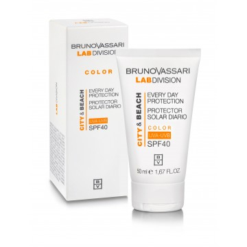 Cremă pentru ten - Crema Colorata de Protectie Solara FPS40 50ml - City & Beach Everyday Protection SPF40 Color Bruno Vassari