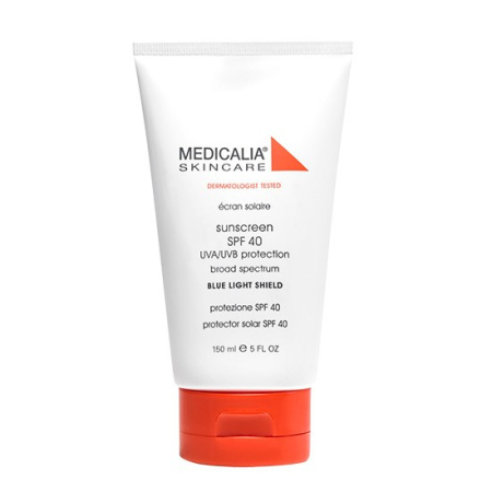 Exfoliere și Gomaj - Cremă cu protecție solară Medicalia Sunscreen SPF 40 UVA/UVB + Blue Light Shield, 150 ml