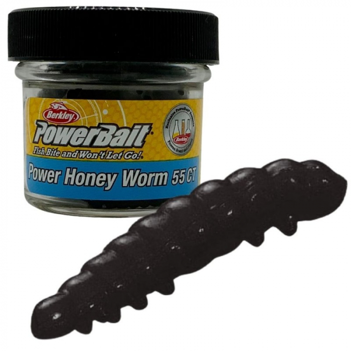 Momeala Berkley PowerBait Honey Worm 2,5cm Black 25 bucati/borcan [1]