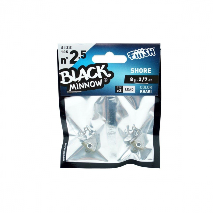 Cap de Jig Fiiish Black Minnow No2.5 Jig Head 8g Shore - Kaki [2]