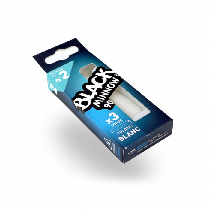 Corp Naluca Silicon Fiiish Black Minnow No2 - White, 3 bucati [2]