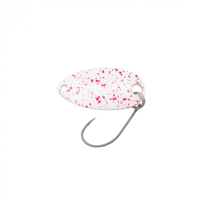 Lingurita Berkley Area Game Spoons Roru 2,18cm; 1,8g Splat White Body/ Fuchsia Splat [1]