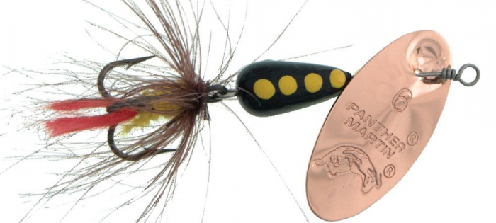 Lingurita rotativa Panther Martin Regular Fly Cooper Black/Brown # 4 [1]