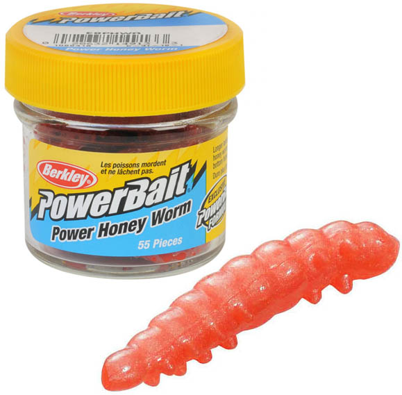 Momeala Berkley Powerbait Honey Worm 2,5cm Red 55 bucati/borcan [2]