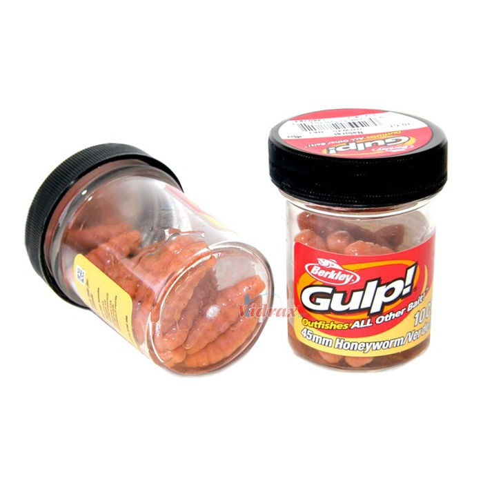 Momeala Berkley Gulp! Honey Worm 4,5 cm Natural 10 bucati/borcan [1]