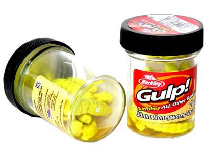 Momeala Berkley Gulp! Honey Worm 4,5 cm Yellow 10 bucati/borcan [1]