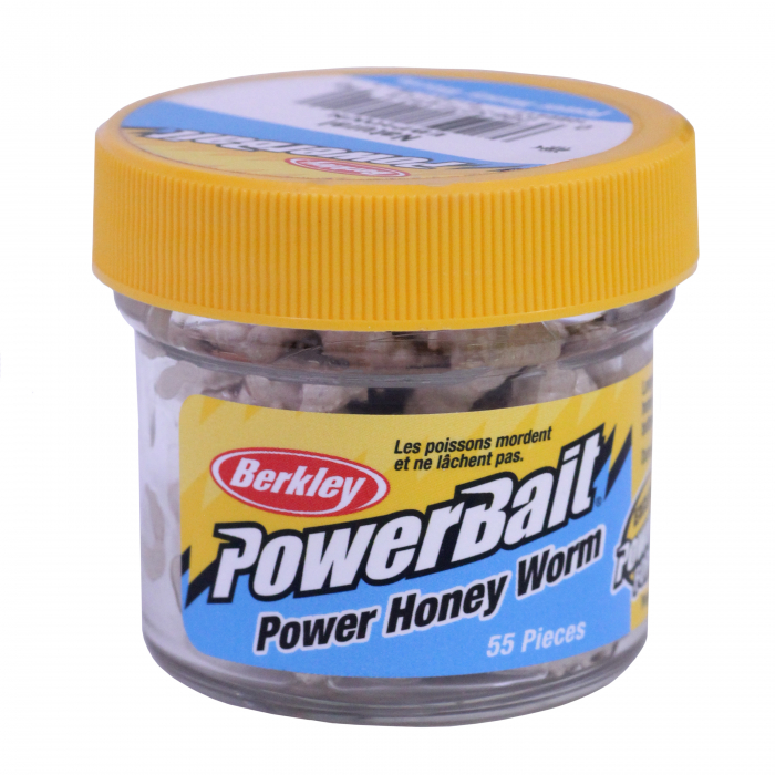 Momeala Berkley Powerbait Honey Worm 2,5 cm Natural 55 bucati/borcan [3]