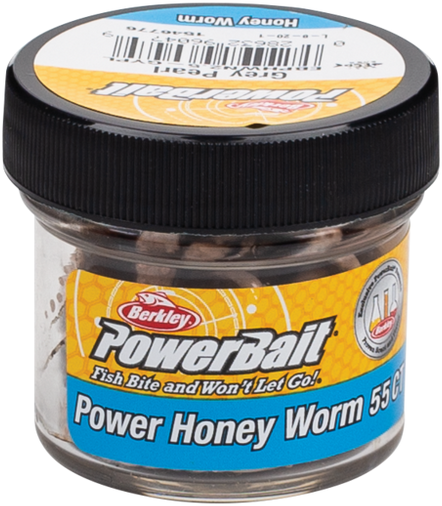 Momeala Berkley Powerbait Honey Worm 2,5cm Grey Pearl 55 bucati/borcan [3]