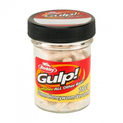 Momeala Berkley PowerBait Honey Worm 3,3cm, Milky White, 18 bucati/borcan [1]