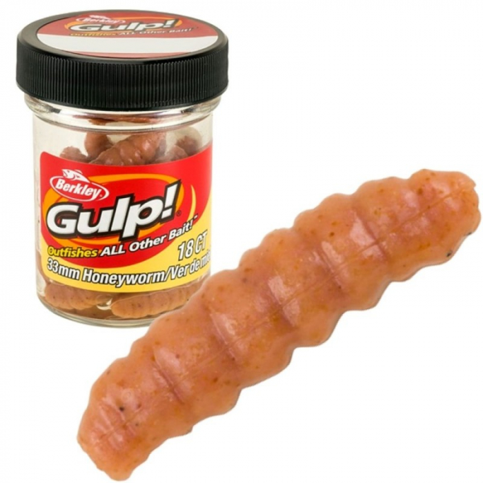 Momeala Berkley PowerBait Honey Worm 3,3cm, Natural, 18 bucati/borcan [1]