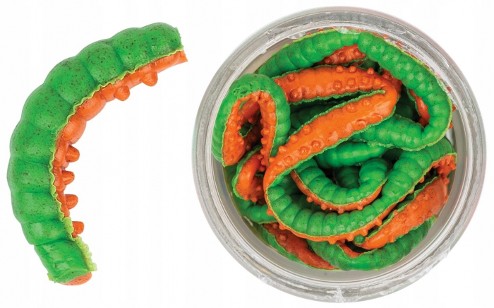 Momeala Berkley Powerbait Honey Worm 2,5cm Green Orange 55 bucati/borcan [2]