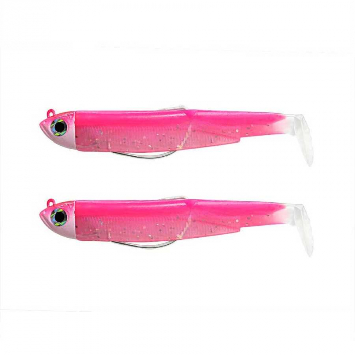 Naluca Fiiish Black Minnow No1 Double Combo Shad: 2 Jig Heads 3g + 2 Lure Bodies 7cm - Fluo Pink [1]
