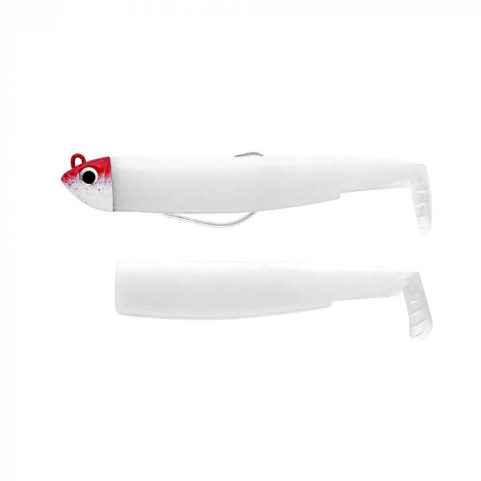 Naluca Fiiish Black Minnow No2.5 Combo Shad: Jig Head Red 8g + 2 Lure Bodies 10.5cm - White [1]