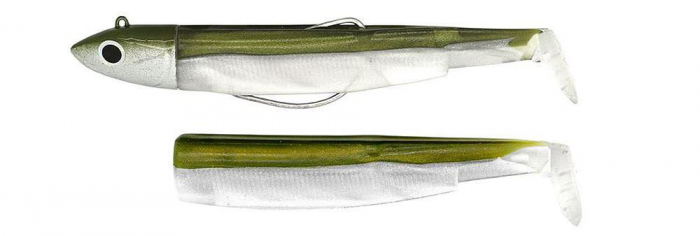 Naluca Fiiish Black Minnow No2 Combo: Jig Head 10g + 2 Lure Bodies 9cm - Kaki [1]