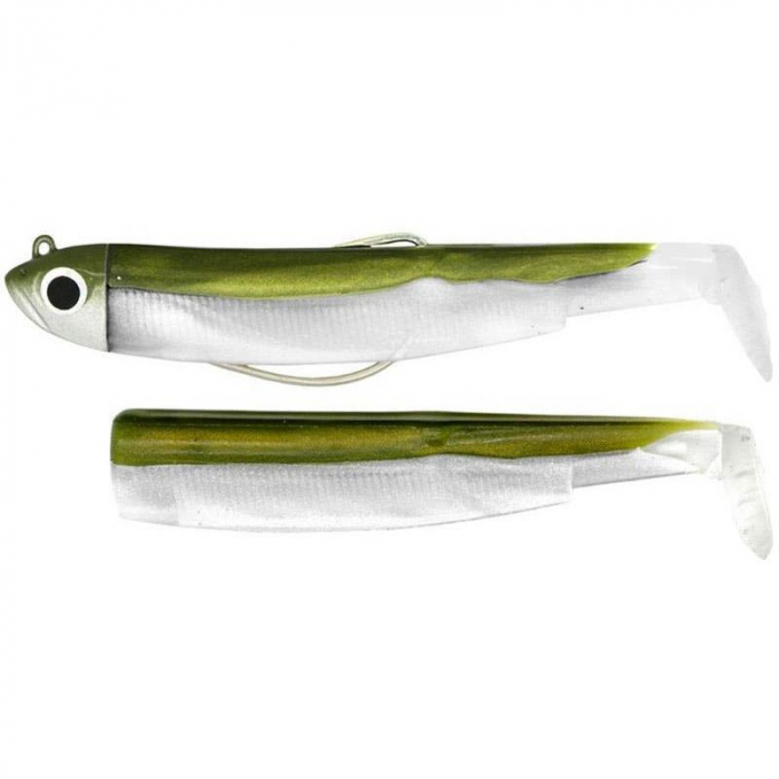 Naluca Fiiish Black Minnow No2 Combo Shad: Jig Head 8g + 2 Lure Bodies 9cm - Kaki [1]