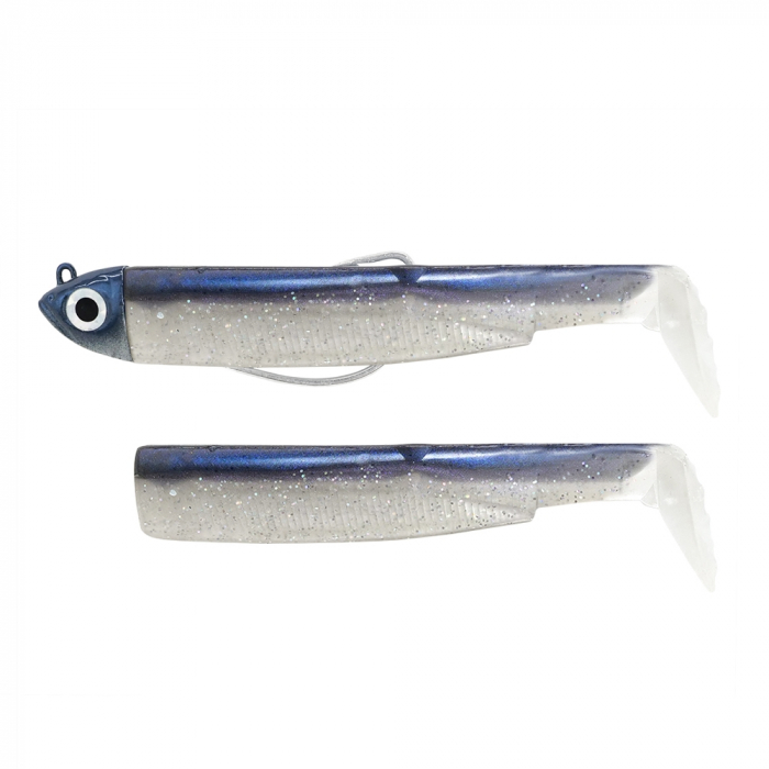 Naluca Fiiish Black Minnow No2 Combo Shad: Jig Head Red 5g + 2 Lure Bodies 9cm - Electric Blue [1]