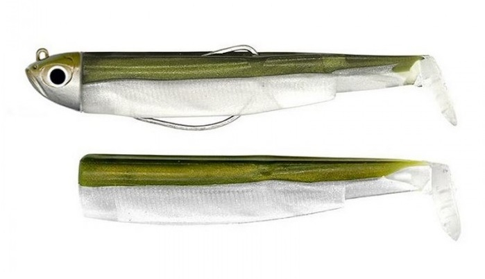 Naluca Fiiish Black Minnow No3 Combo: Jig Head 6g + 2 Lure Bodies 12cm - Kaki [1]