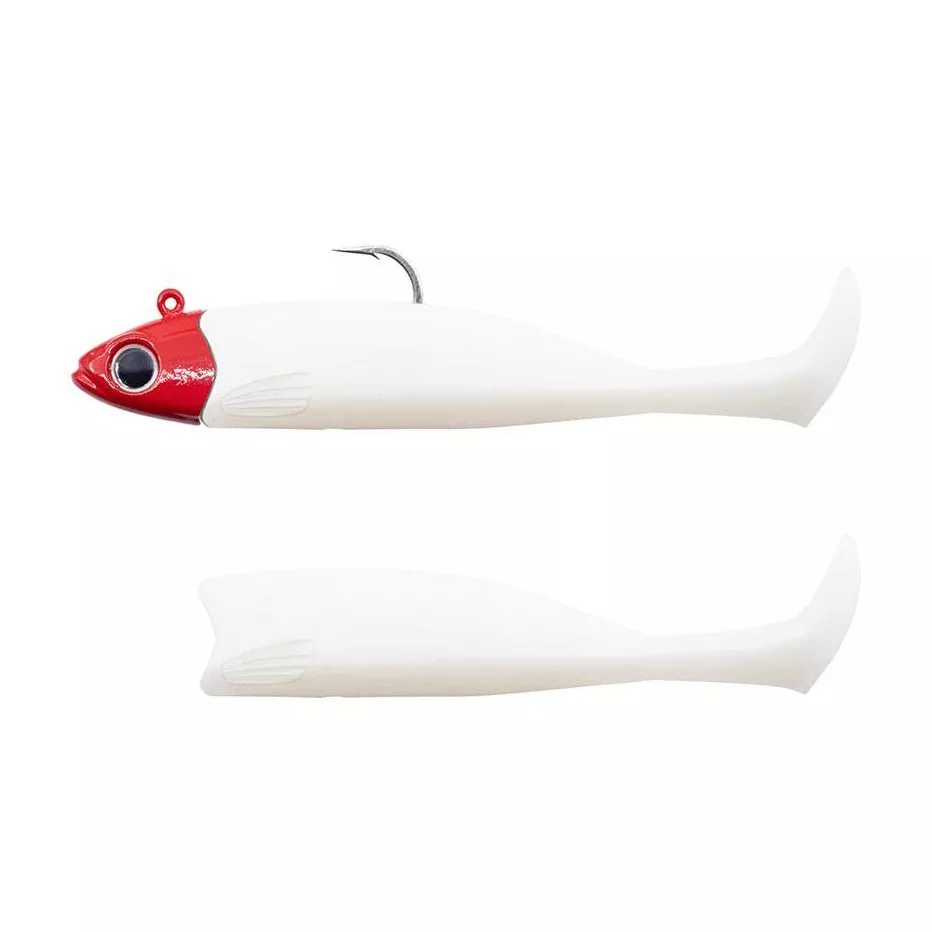 Naluca Fiiish Master Shad No3 Combo: Jig Head 6g Red + 2 Lure Bodies 7.5cm - White Coco [1]