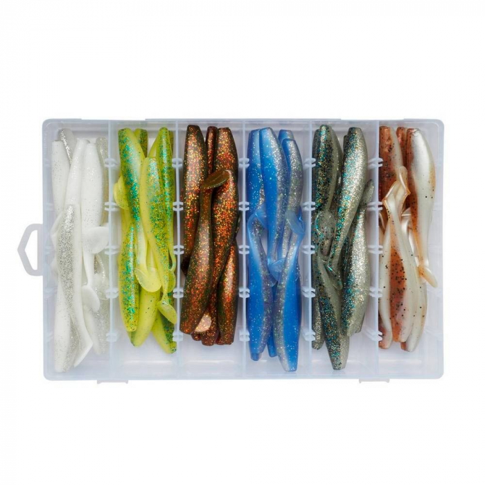 Set 60 naluci Softbait Abu Garcia Paddletail Box 8 cm, culori uimitoare [2]